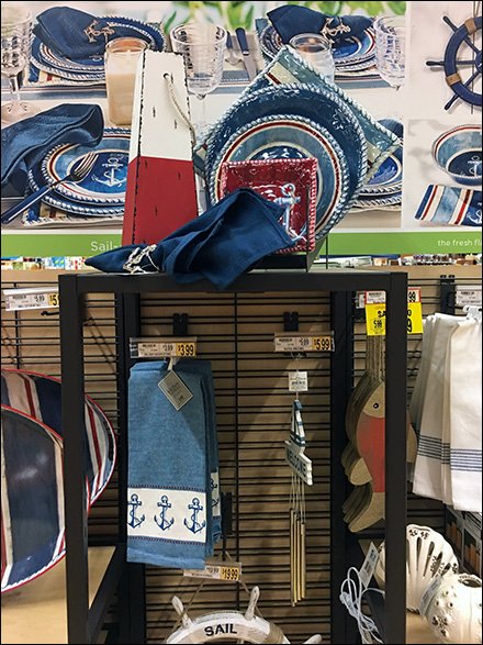 Nautical Tableware Slatwire Endcap Display