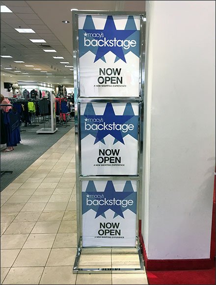 Macys Backstage Stacked Signage