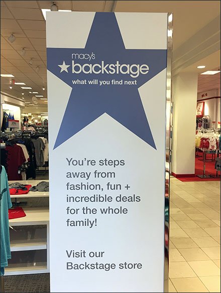 Macys Backstage Tower Signage
