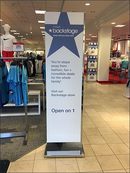 Macys Backstage Tower Signage