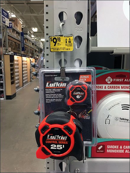 Luftkin Tape Measure Two-Fer Strip Merchandiser