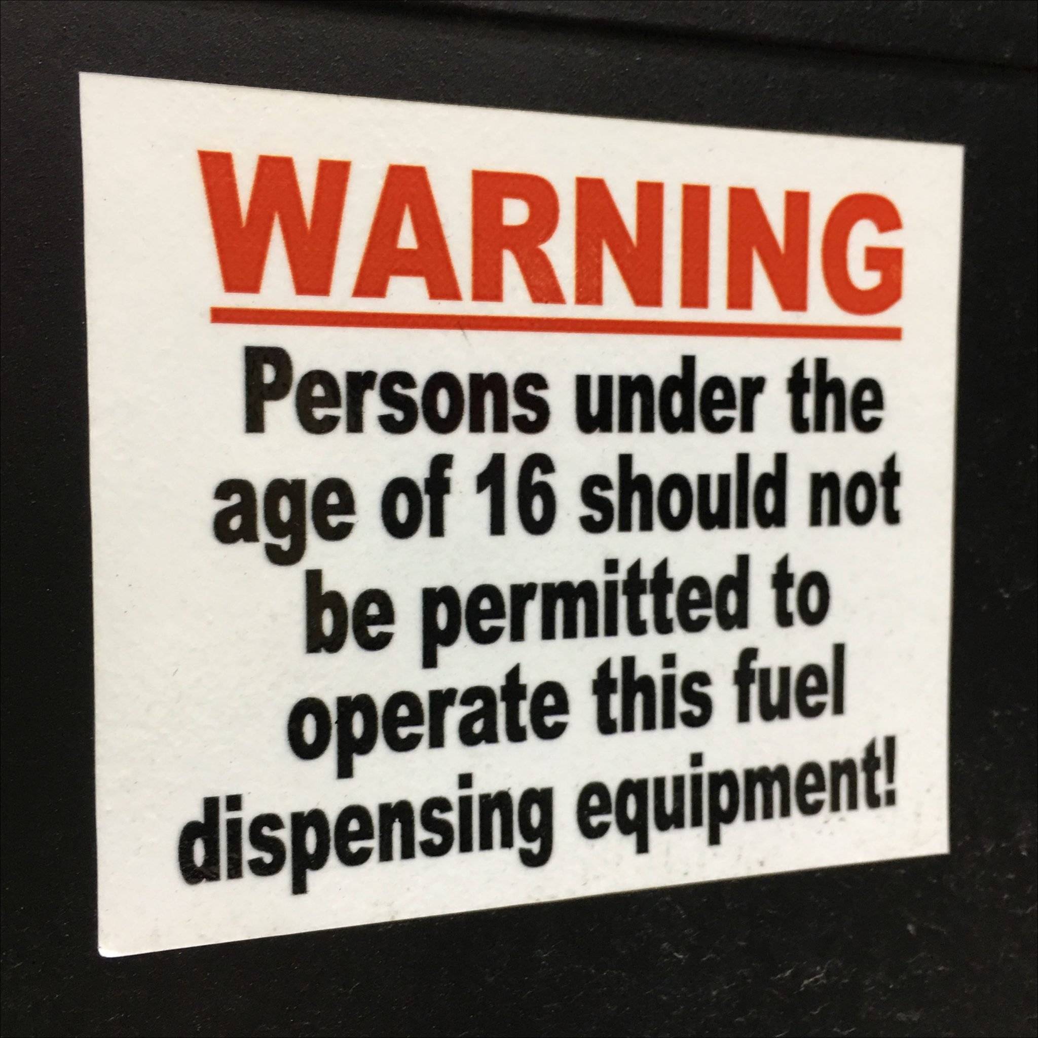 Age Limit on Gas Pump Use At Sheetz
