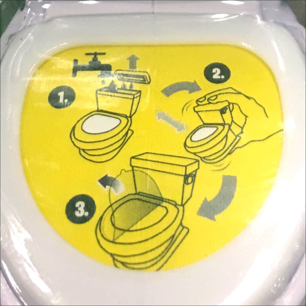 Toilet Use Instructions Built Into Seat