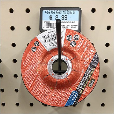 Grinding Wheel Custom Display Hook Design