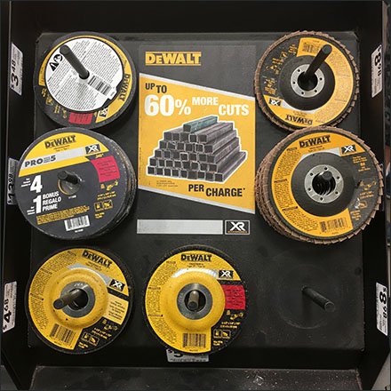DeWalt Grinding Wheel Post Hung Display Feature
