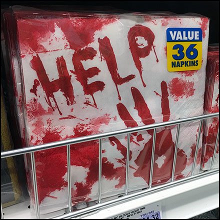 Bloody Halloween Help Napkin Front Fencing