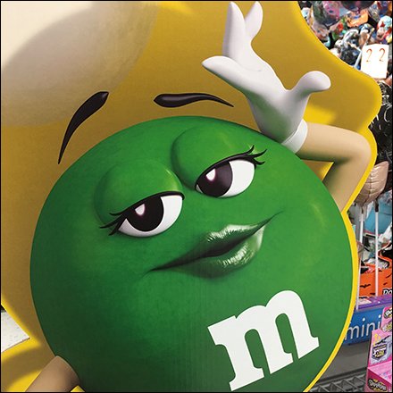 M&M's Green Freestanding Display Feature