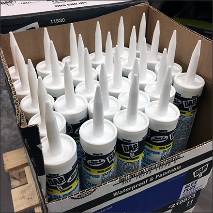 DAP Caulk Tube Pallet Display at Lowes