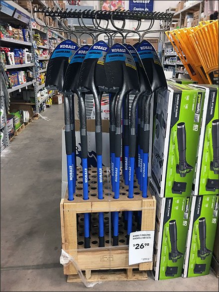 Shovel and Rake Rack Kobalt Branded