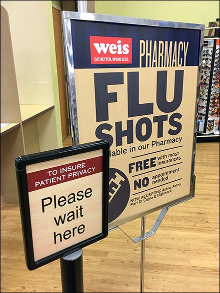 Wait Here For Flu Shot Queue Management