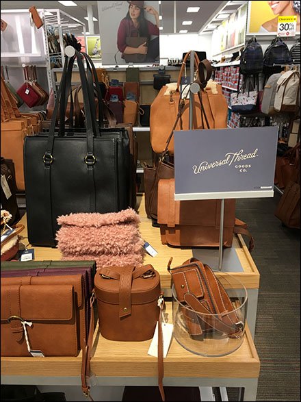 Universal Thread Trestle-Table Purse Display