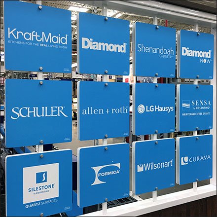 Multi-Brand In-Store Branding Board at Lowes Feature