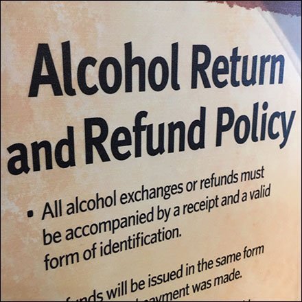 Alcohol Return and Refund Policy in Retail