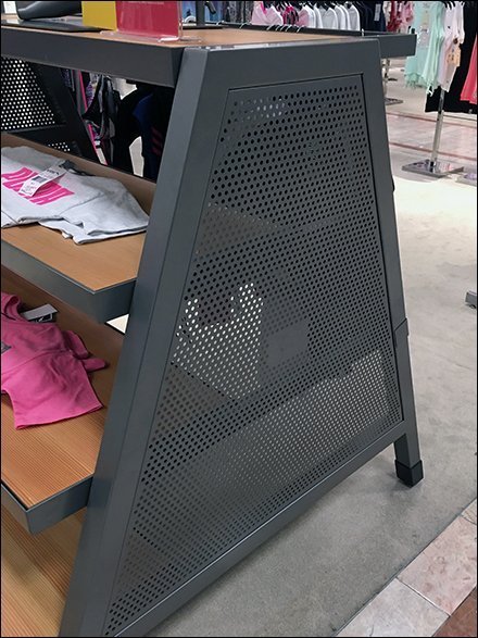 Trapezoid Rack Staggers Apparel Offering