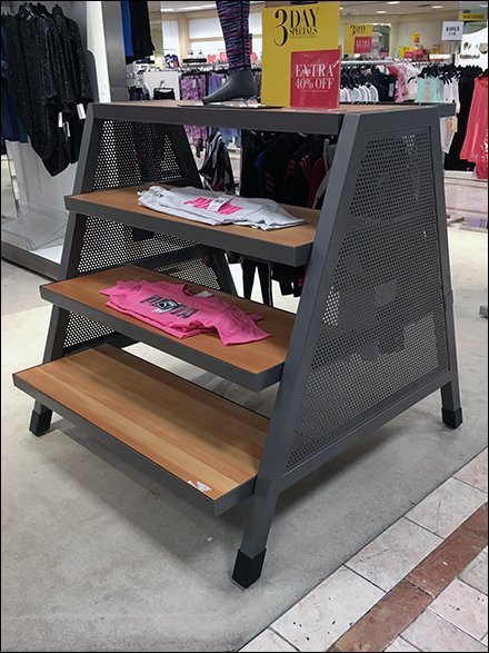 Trapezoid Rack Staggers Apparel Offering