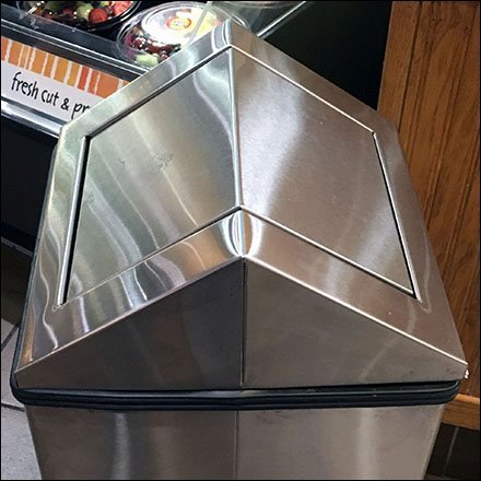 Stainless Steel Triangle-Top Waste Container Feature2