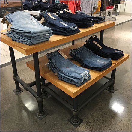Pipefitter Trestle Table Apparel Display