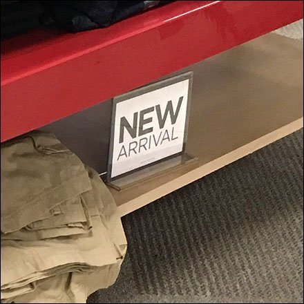 Trestle-Table New Arrival Sign Footnote