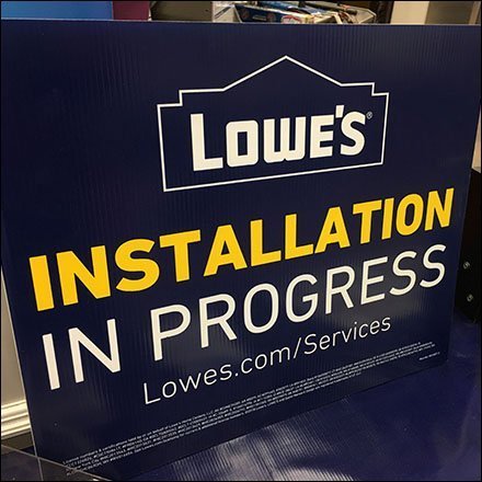 Installation in Progress Sign Says Fast Service