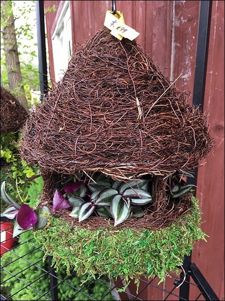 Rustic Thatched Hut Birdhouse Planter Prop