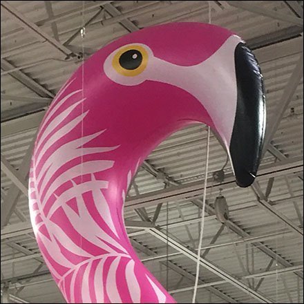 Ceiling-Mount Flying Flamingo Inflatable