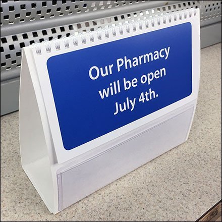 Open-For-Business Wire-Bound Flip-Front Tent Sign