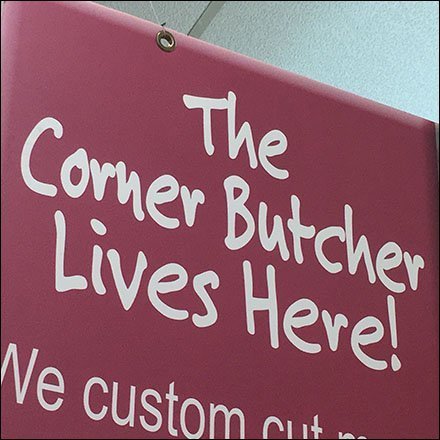 Friendly Corner Butcher In-Store Branding Sign