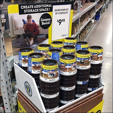 Bed Riser Corrugated Display In-Aisle