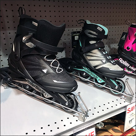 Inline Skates Declined-Shelf Display Endcap