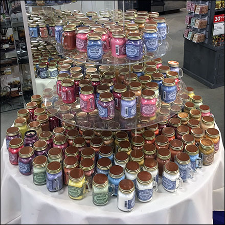 Mini-Mason-Jar Candle Draped Table Display