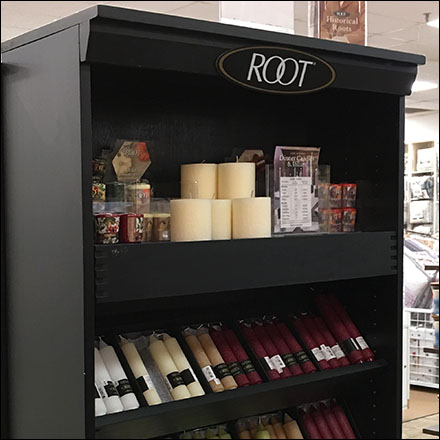 Black Walnut Root Candle Bookcase Display