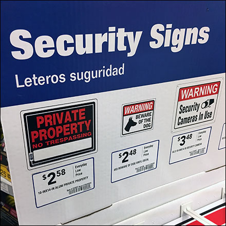 In-Aisle Security Sign Assortment Display