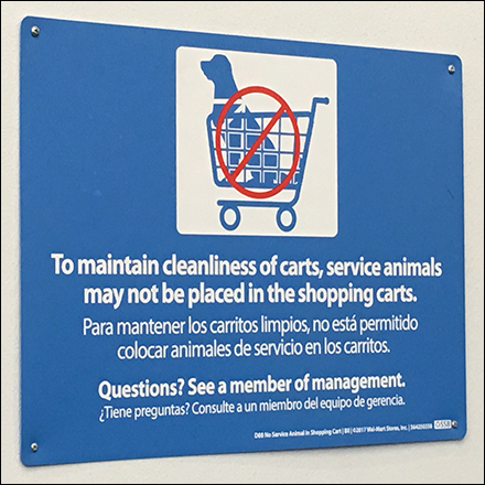 Service-Animal Cart-Riding Not Allowed