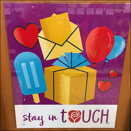 Stay-In-Touch Greeting Card Sentiment Sign Aux