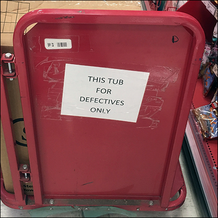 Dedicated Defectives Transport Cart Labeling