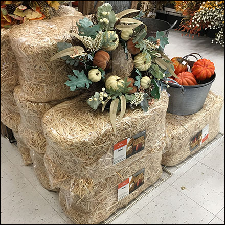 Fall Straw Bale Visual Merchandising