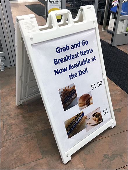Grab-and-Go Breakfast A-Frame Sign