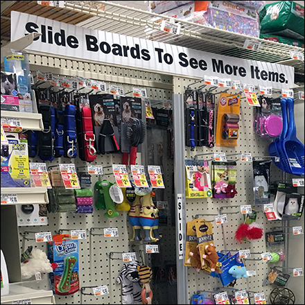 High-Density Sliding Pegboard Inline Display