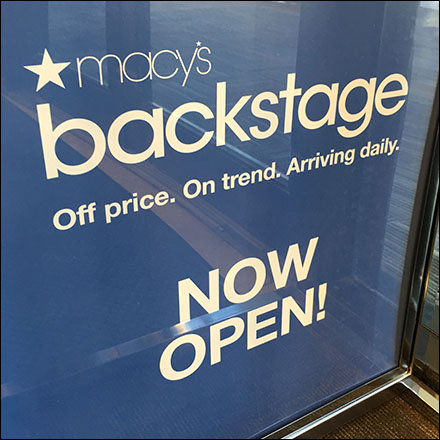 Macys Backstage Lead-Off Entry Sign