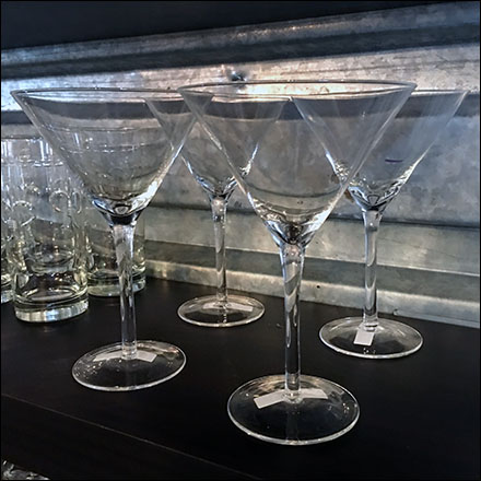 Galvanized-Sheet-Piling Glassware Display