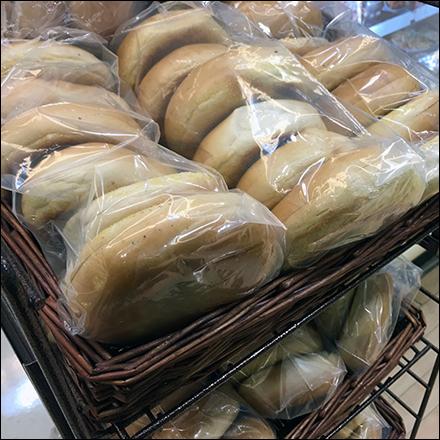 Wicker-Tray-Outfitted Bagel Rack Display