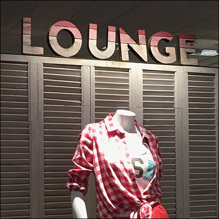 Lounge-Branded Shutter Backdrop Display