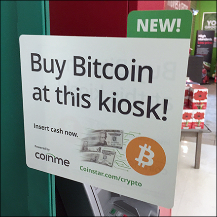 Coinstar Bitcoin Payout In-Store Promo Flag