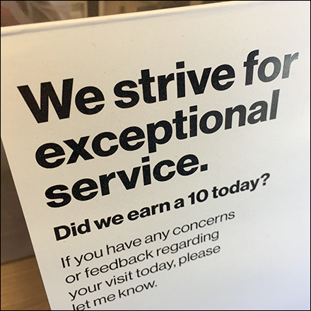 Strive for Exceptional Service Tent Sign