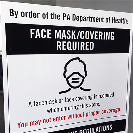 CoronoVirus Face Mask Required For Entry