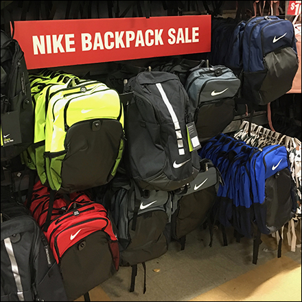 Nike Backpack Sale Eye-Level Signage