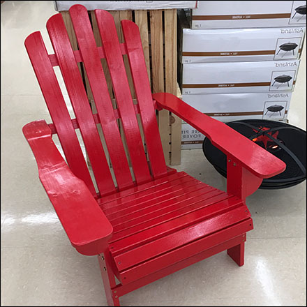 Barn-Red Rustic Adirondack Chair Merchandising