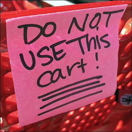 Do-Not-Use Shopping Cart Post-It Note