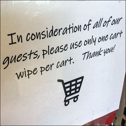 Target CoronaVirus One-Cart-Wipe-Limit