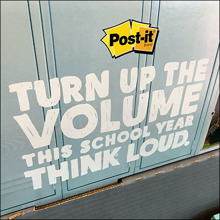 Turn-Up-The-Volume Post-It Note Display